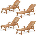 LUE BONA Outdoor Chaise Lounge Chairs Set of 4, HDPS Chaise Lounger, 5 by LUEBONA