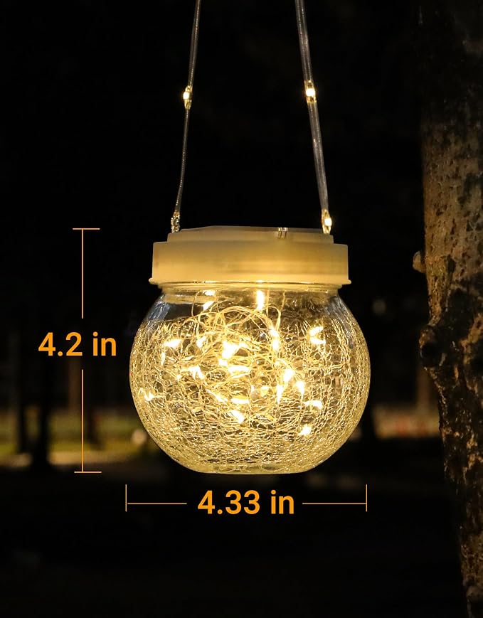 Solar Lantern Solar Lights Outdoor Waterproof 6-Pack, Solar Powered Hanging - Image 3