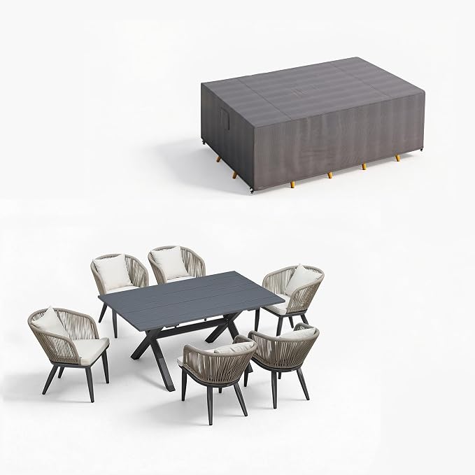 PURPLE LEAF 7 Pieces Patio Dining Set by PURPLELEAF