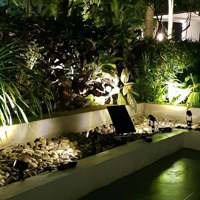 4-Spotlight Mini 50X Solar-Powered LED Spotlight, Outdoor Garden Yard Landscape - Image 6