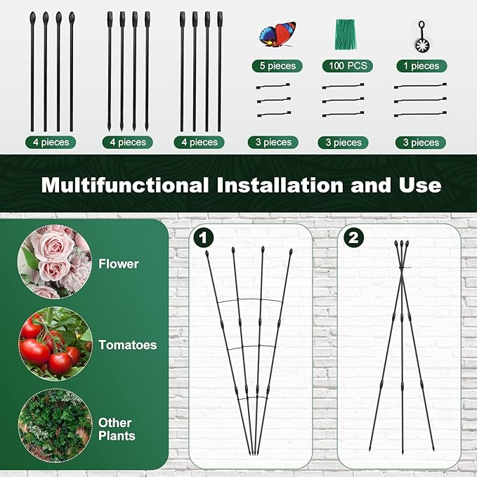Garden Trellis for Climbing Plants Outdoor & Indoor, 47in Obelisk Trellis and - Image 4