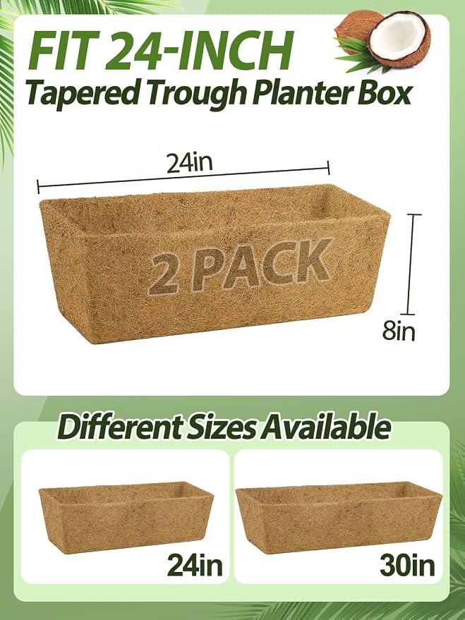 24in Tapered Coco Liners for Window Planter Box - Image 4