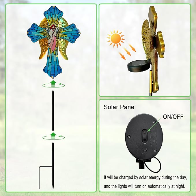 Solar Cross Garden Stake Lights - Image 6