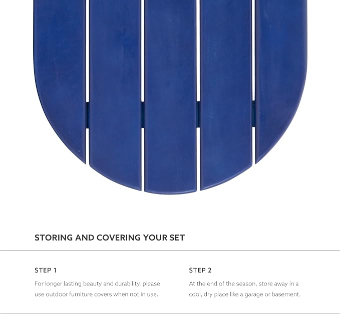 Linon Jayde Outdoor Blue Adirondack Coffee Table - Image 9