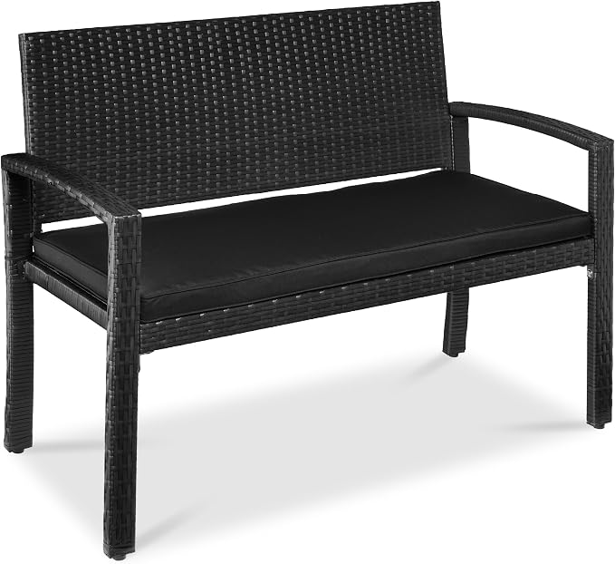 Best Choice Products Outdoor Bench 2-Person Wicker Garden Patio Benches Seating by BestChoiceProducts
