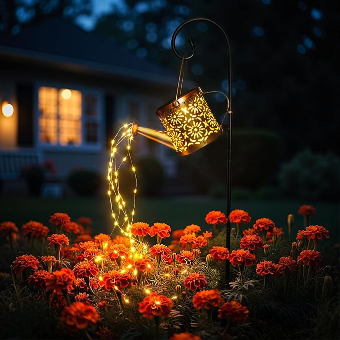Solar Garden Lights Outdoor Decoration, Metal Solar Watering Can Lights Outdoor by X-PREK