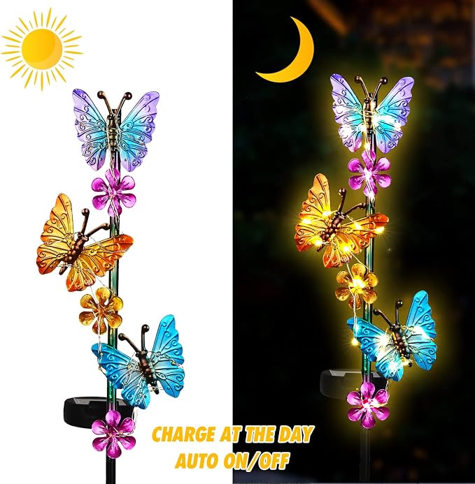Solar Lights Outdoor Waterproof Garden Butterfly Light Decorative Solar Stake - Image 4