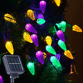 Outdoor Solar Christmas Lights C6 Strawberry String Lights Mardi Gras String by Huacenmy