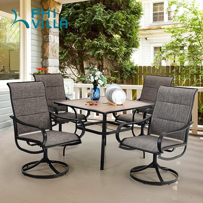 PHI VILLA 5 PCS Patio Dining Set - Image 7