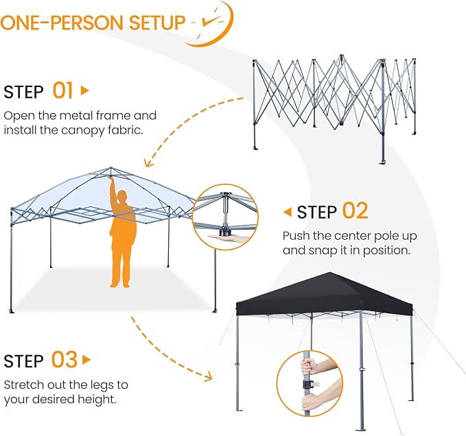 Yaheetech 12x12 Pop Up Canopy Easy Set-up Tent, Portable Outdoor Canopy Instant - Image 6