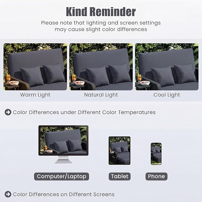 HAPPYGRILL Patio Rattan Wicker Daybed - Image 7