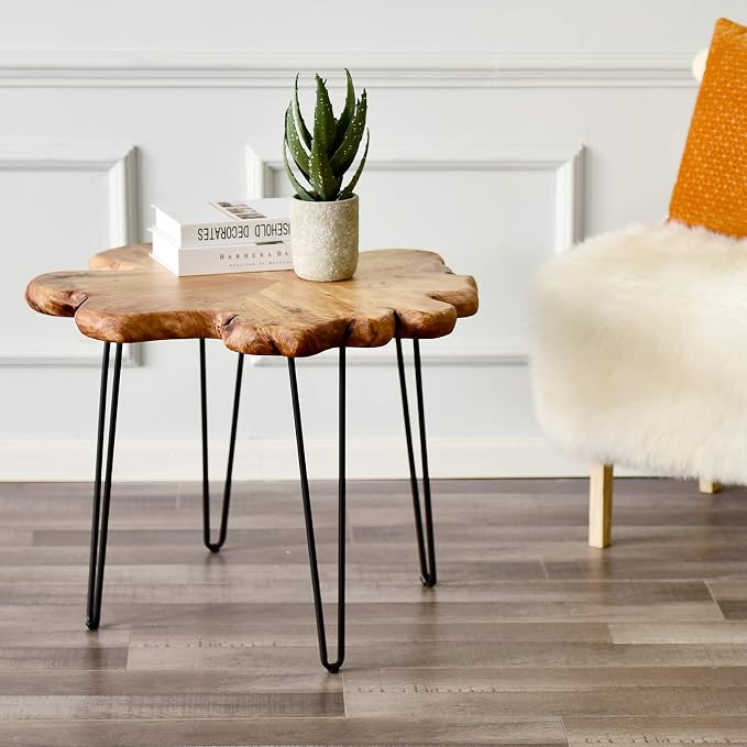WELLAND Live Edge Cedar Coffee Table 32" W x 32" D x 20.5" H Rustic Round Table - Image 3