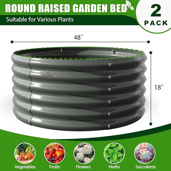 A ANLEOLIFE 8-Pack 4X4X1.5ft & 74x74x18in Deep Root Galvanized Raised Garden - Image 4