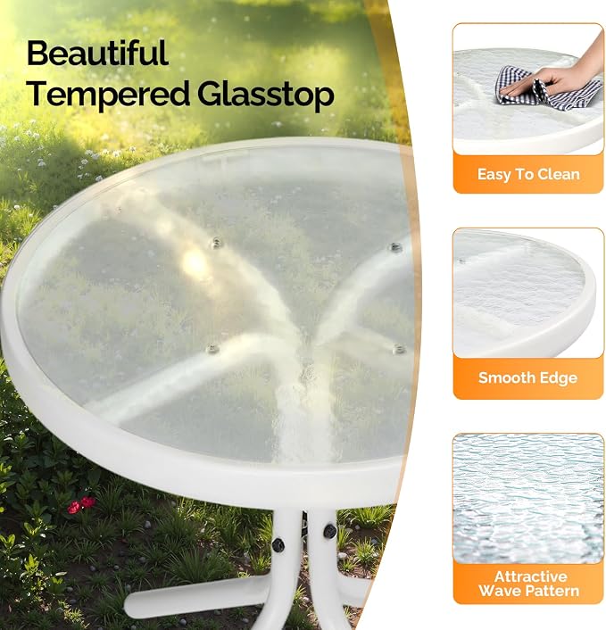 VINGLI Outdoor Side Table, Weatherproof Small Tables - Image 5