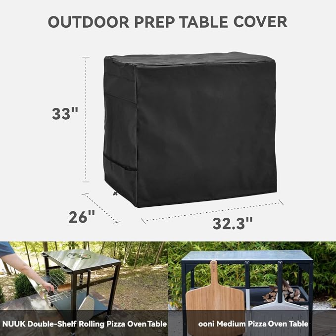 Outdoor Pizza Oven Table Cover for Nuuk Three-Shelf Heavy Duty Rolling Outdoor - Image 2