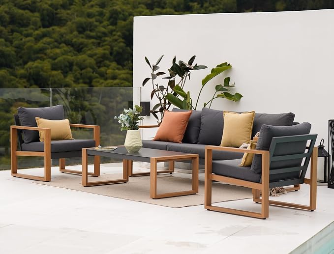 Grand patio Outdoor 4-Piece Modern Aluminum Patio Furniture Sets 5 Person - Image 8