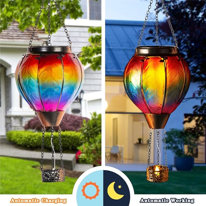 Starsoul 2 PC Rainbow Hot Air Balloon Solar Lantern - Image 3