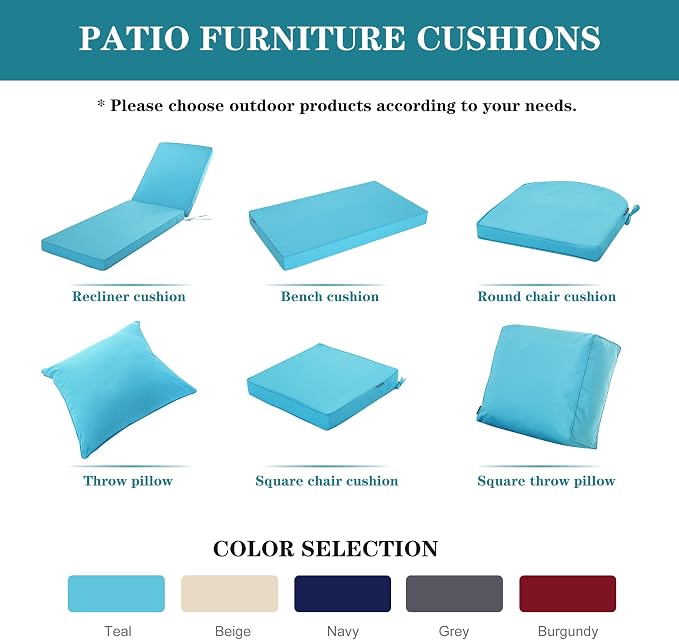 Chaise Lounge Cushion Outdoor, Waterproof and Stain-Resistant Lounge Deck - Image 9