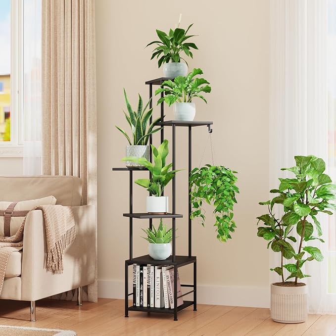Plant Stand Indoor with Grow Light, 6-Tiered Tall Plant Stand Indoor, Metal - Image 3