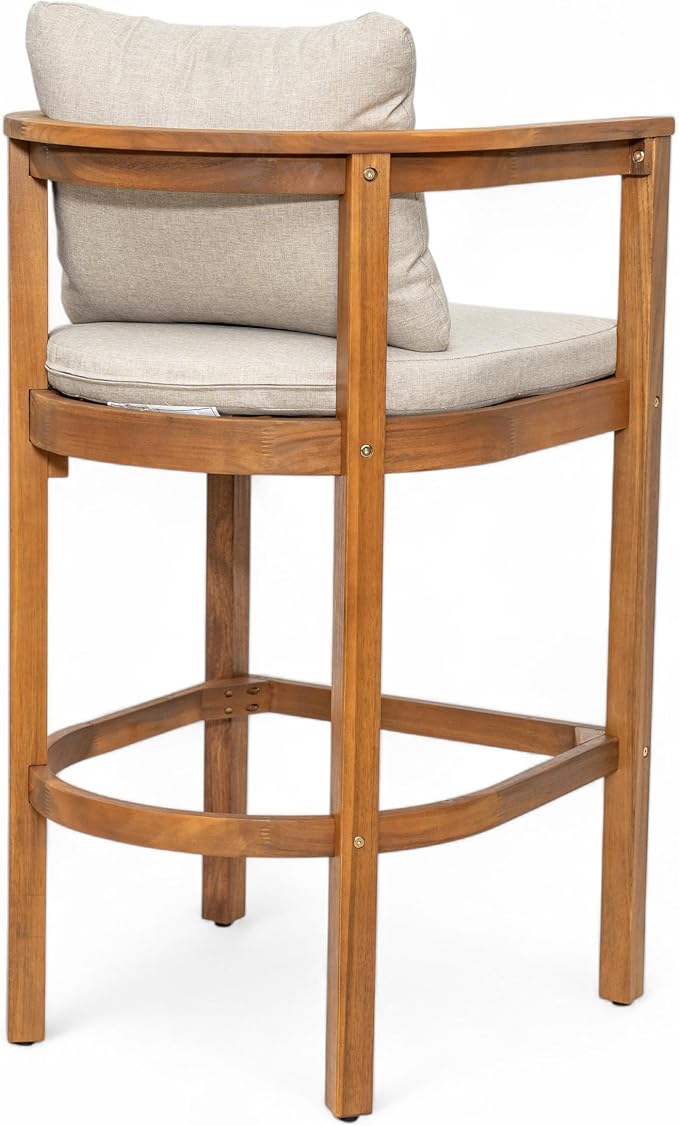 Christopher Knight Home Kuart Acacia Wood Outdoor Bar Stool Set of 2 - Image 10