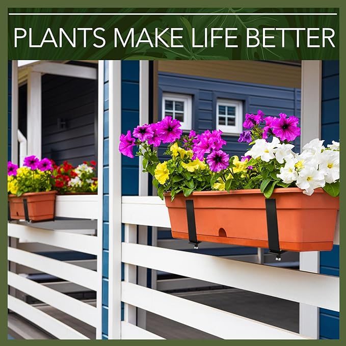 Layhit 10 Pcs Adjustable Planter Box Brackets Universal Heavy Duty Flower Box - Image 5