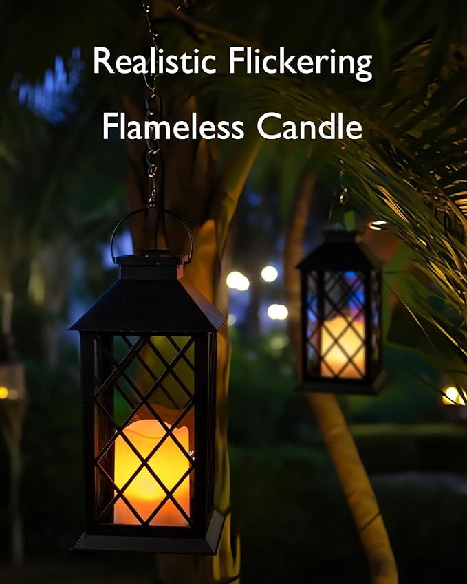 Homemory Solar Lanterns Outdoor Waterproof Hanging - Image 2