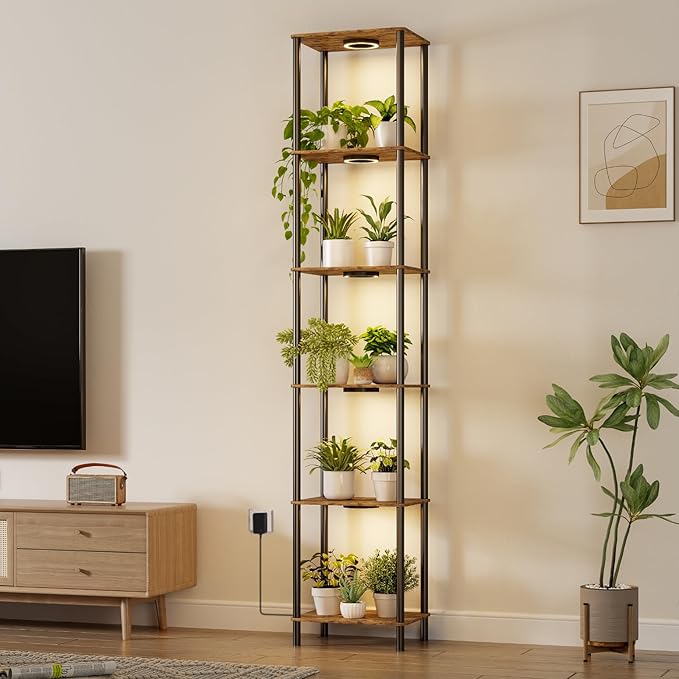 Bstrip Plant Stand Indoor with Grow Light, 81.3" Tall Indoor Plant Shelf - Image 3