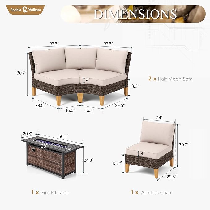 Sophia & William Patio Furniture Set - Image 7