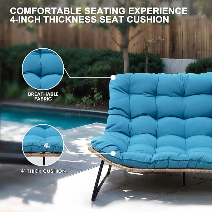 Crestlive Products Outdoor Loveseat 2PCS, Patio Conversation Set, All-Weather - Image 3