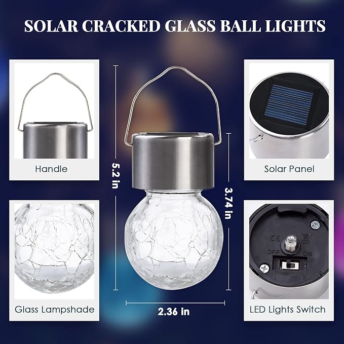 SOLPEX 12 Pack Solar Outdoor Lights Decorative, Hanging Christmas Decoration - Image 7