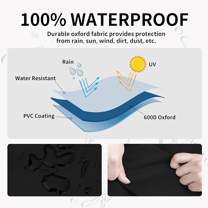 Easy-Going Heavy Duty 600D Outdoor Daybed Cover 92 Inch UV Resistant Patio - Image 3