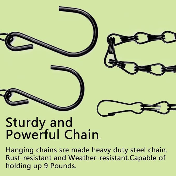 RIFNY Hanging Chains with Hooks, 10 Pieces 24 Inch Black Chain - Image 6