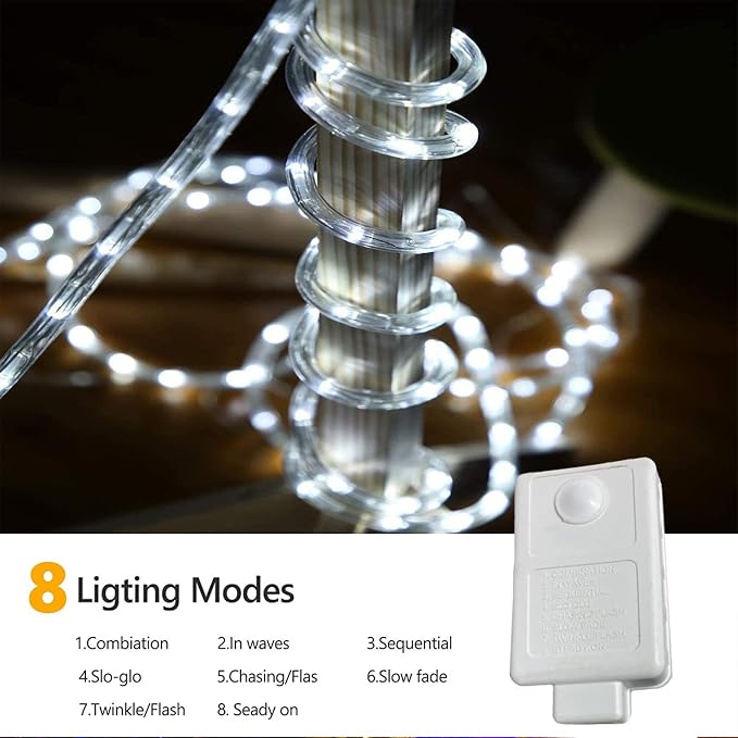 100ft LED Rope Lights Outdoor, 720 LED Connectable and Flexible Tube Lights - Image 3