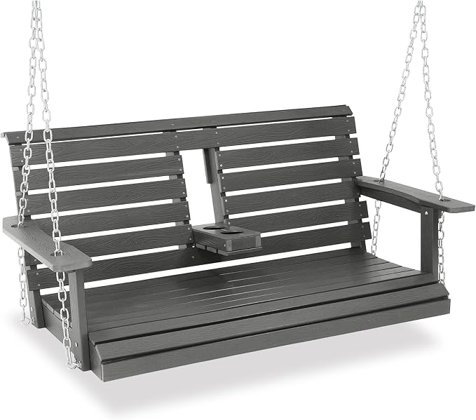 Poly Lumber 2-Seat Porch Swing, HIPS 4.5-Feet Bench Swing by Mosbrisa