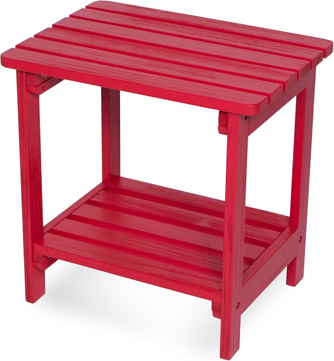 Shine Company Providence Rectangular Solid Wood Side Table, Outdoor Adirondack by ShineCompany