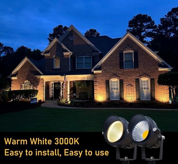 TOVEENEN LED Outdoor Landscape Spotlight 120V 12W Waterproof Spot Lights - Image 3