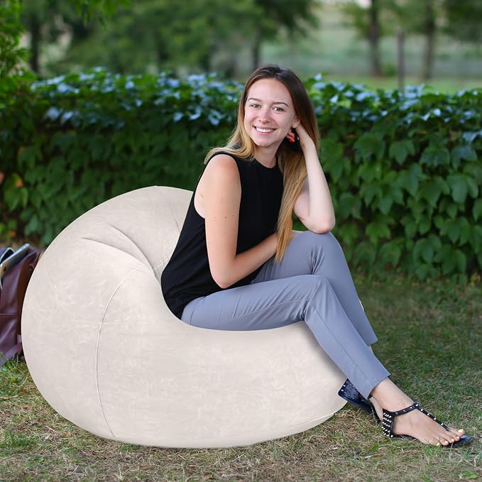 Realspring Inflatable Bean Bag Chairs Outdoor Blow up Camping Chairs Inflatable - Image 6