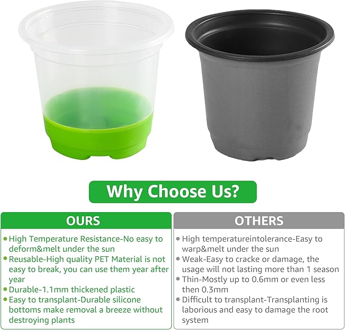 MIXC Thickened Clear Nursery Pots - Image 5