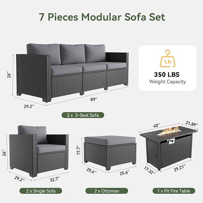 Aoxun 7 Piece Patio Furniture Set - Image 7