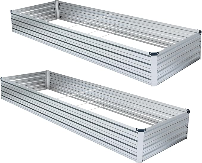 2 Pack 6x3x1FT Galvanized Raised Garden Bed Kit, Outdoor Metal Planter Box - Image 6