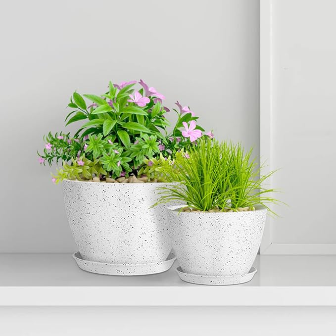 5 Pcs Plant pots, 7.5/6.5/5.7/4.9/4.1 inch Pots - Image 7