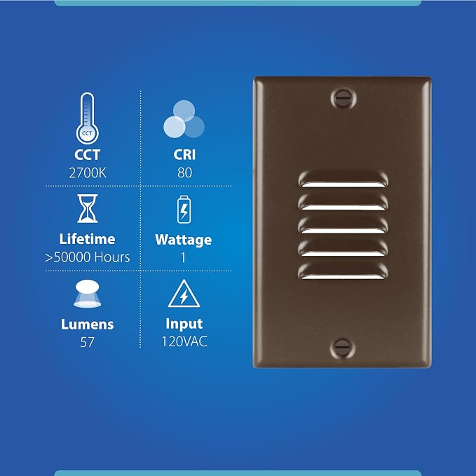 STP2 Vertical Louvered Oil-Rubbed Bronze LED Step Light - Image 10