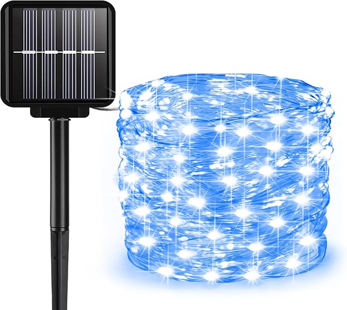Solar String Lights Outdoor, 66 Feet 200 LEDs 8 Modes Solar Fairy Lights by ALENEY