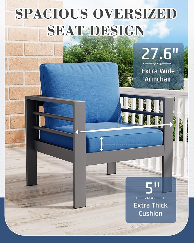 AECOJOY Aluminum Patio Furniture Armchair - Image 3
