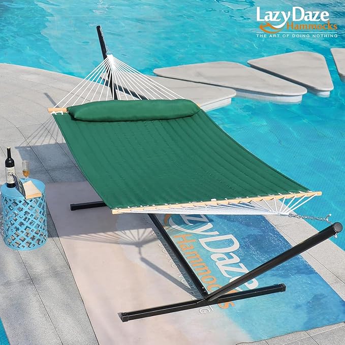 Lazy Daze Hammocks 12 FT Double Quilted Fabric Hammock - Image 6