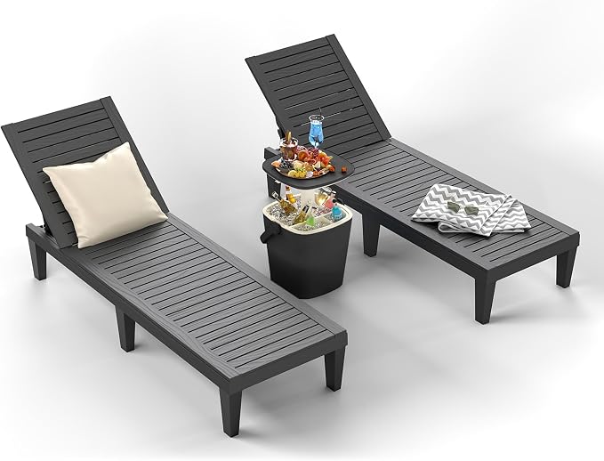 ROJIK Outdoor Chaise Lounge Chair Set of 2, by ROJIK