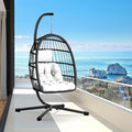 CHABATREE Egg Chair with Stand, Patio Rattan Wicker Hanging Swing Egg Chair by Unknown