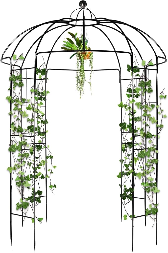 Garden Arbor, 9FT Metal Garden Arch - Image 8