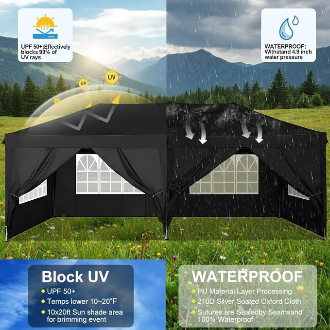 COBIZI 10x20 Pop Up Canopy Tent Commercial Instant Shelter - Image 8
