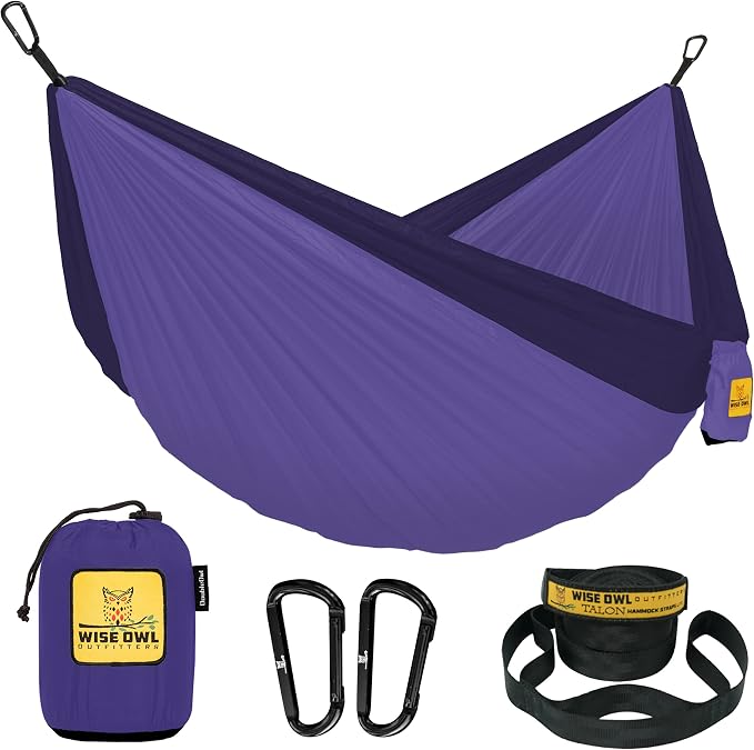 Wise Owl Outfitters Camping Hammock – 500lbs Portable Hammock by WiseOwlOutfitters